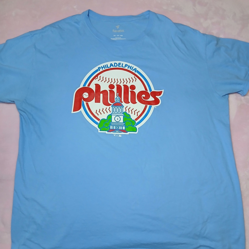 Fanatics Light Blue Crewneck Tee with White Logo #phillies